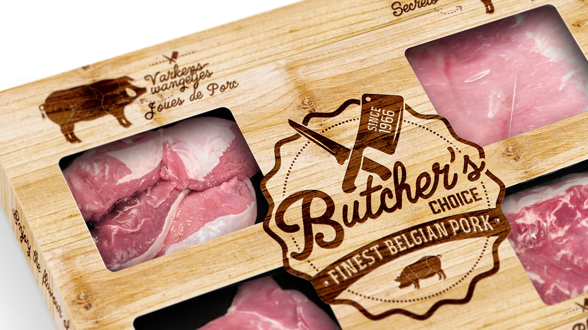 graphic design vensterverpakking butcher's choice